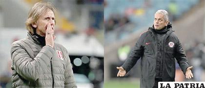 Ricardo Gareca seleccionador de Perú y Reinaldo Rueda seleccionador de Chile /marca.com
