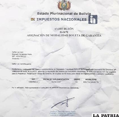 El presunto documento falsificado /LA PATRIA