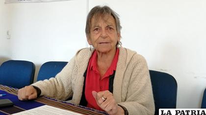 La presidenta de la APDHB, Amparo Carvajal /ANF/ARCHIVO