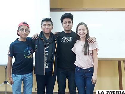 Los cuatro jóvenes que representarán a Bolivia /MINEDU