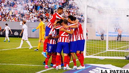 El Atlético celebra una victoria frente al 