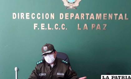 El director de la Felcc de La Paz, coronel Juan Luis Cuevas /Erbol
