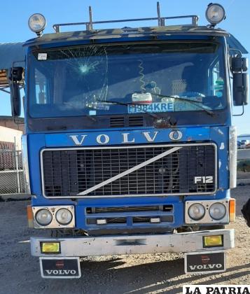 Uno de los camiones secuestrados durante el operativo /LA PATRIA
