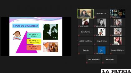 Cada semana se realizan talleres virtuales con temática de violencia /LA PATRIA