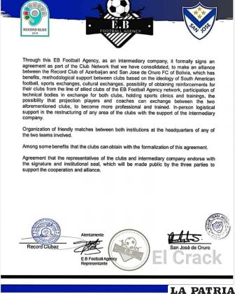 Documento del convenio correspondiente /Facebook