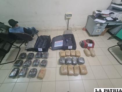 La droga encontrada en las maletas de los sindicados /LA PATRIA