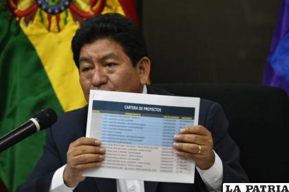 El ministro de Obras Públicas, Edgar Montaño /ARCHIVO LA RAZÓN