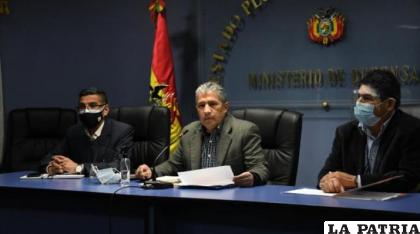 El ministro de Defensa, Edmundo Novillo, en conferencia de prensa /Ministerio de Defensa