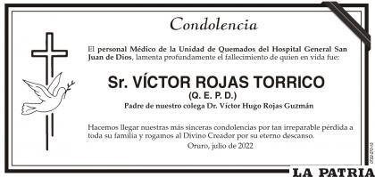 Sr. VÍCTOR ROJAS TORRICO