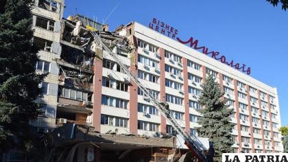 Un hotel destruido durante un ataque perpetrado el 14 de julio /AFP