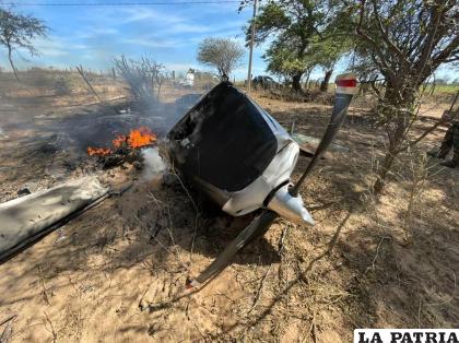 La avioneta terminó incinerada /Eduardo Del Castillo
