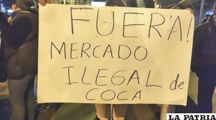 Protestas contra el mercado paralelo de coca en La Paz /RR.SS.