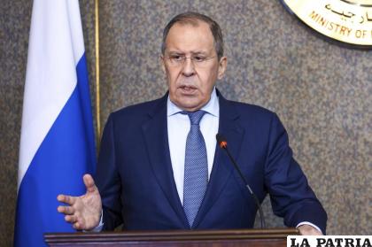 El canciller ruso Sergey Lavrov /Ministerio de Relaciones Exteriores de Rusia vía AP