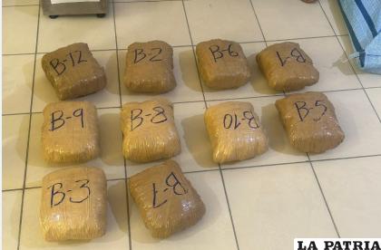 Foto del secuestro de marihuana en un operativo de camino a Pisiga /LA PATRIA