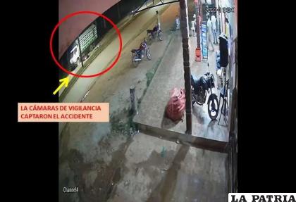 El trágico accidente fue registrado en cámaras de seguridad /El Deber