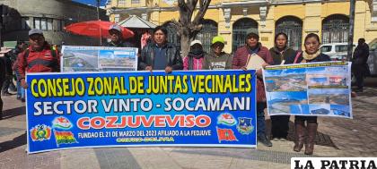 Miembros de Cozjuveviso llegaron hasta la plaza 10 de Febrero con su demanda /LA PATRIA 
