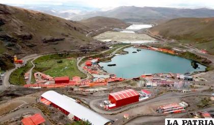 Vista aérea de la unidad minera San Rafael de Minsur, ubicada en Puno.