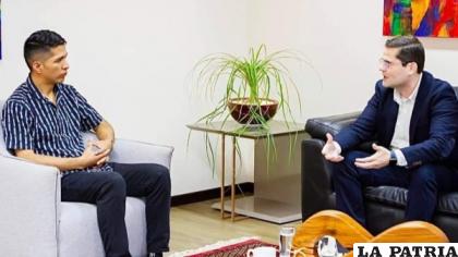 Andrónico Rodríguez en reunión con la Cainco /RRSS