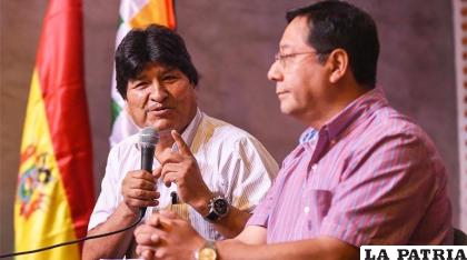 El expresidente, Evo Morales, y el Presidente, Luis Arce Catacora /Internet