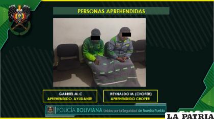 Chofer y ayudante fueron aprehendidos y remitidos al Ministerio Público /Cortesía 
