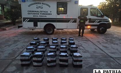Los paquetes encontrados / Gendarmería