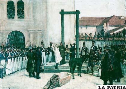 Pedro Domingo Murillo es conducido al cadalso