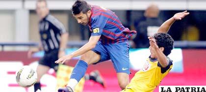 David Villa fue autor de uno de los goles para la victoria de Barcelona