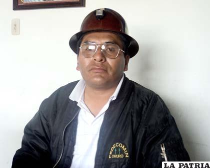 Agustín Choque, dirigente de los cooperativistas mineros