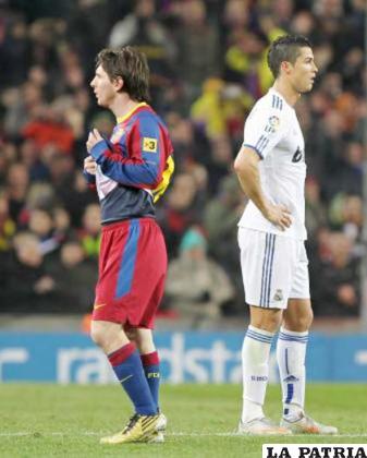 Messi (Barcelona) junto a Ronaldo (Real Madrid)