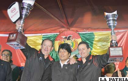 Gustavo de Rada junto al presidente Evo Morales