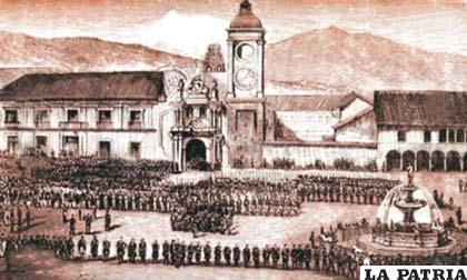 Una pintura antigua del Ejército Boliviano