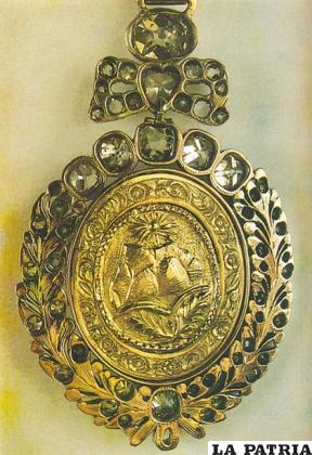 Medalla Presidencial (1825)
Vista del reverso tal como se encontraba después del inventario de 1826 (foto V.H. Ordoñez)