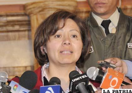 Viviana Caro ministra de Planificación y Desarrollo asegura que los resultados finales del Censo de noviembre se conocerán en mayo del próximo año /ABI