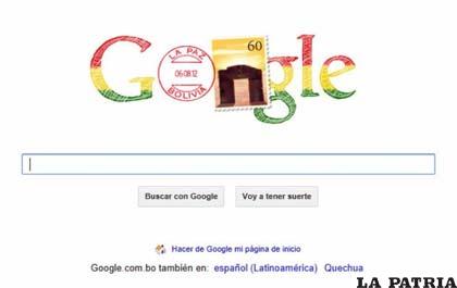 Homenaje de Google a Bolivia (Foto ANF)