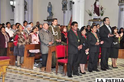Autoridades judiciales participaron en el Te Deum celebrado por el obispo de la Diócesis de Oruro