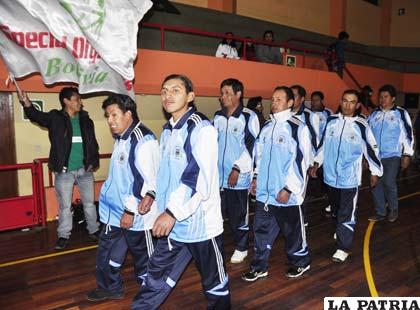 Los integrantes de la delegación de Oruro 