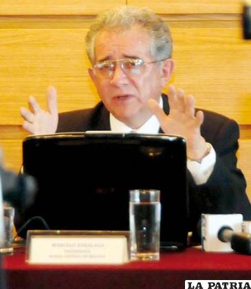 Marcelo Zabalaga presidente del BCB sostiene que la exportación de gas permite a Bolivia resultados positivos a través de las reservas internacionales /ABI
