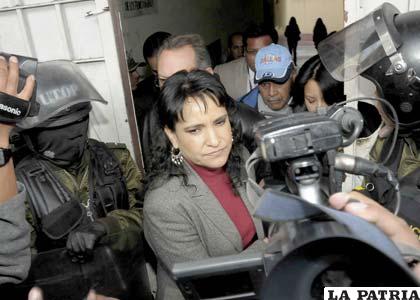 Marcela Revollo, cuando declaró en la Fiscalía sobre el financiamiento de la IX marcha del Tipnis /ABI