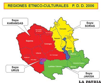El mapa de Oruro distorsionado, fue manejado en el PDD 2006-2011