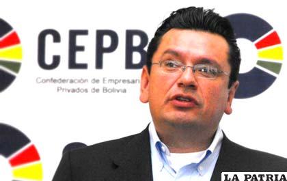Daniel Sánchez presidente de la CEPB alerta sobre la economía de los bolivianos /ANF