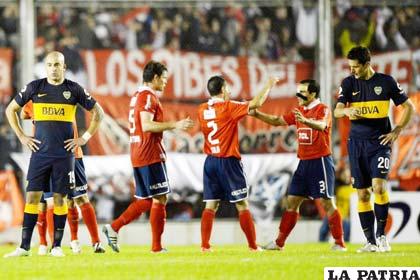 Celebración de los jugadores de Independiente (foto: elespectador.com)
