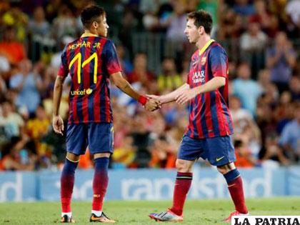 Neymar y Messi jugaron por primera vez juntos