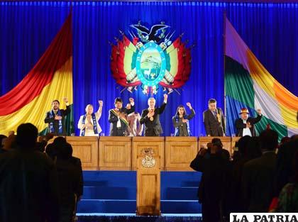 Morales hizo un “breve” discurso en el aniversario patrio