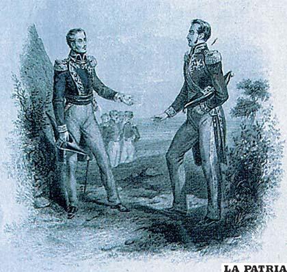 Bolívar y San Martín se entrevistaron a solas