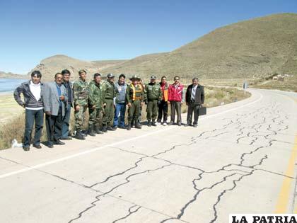Durante la inspección al sector de la meta en Oruro