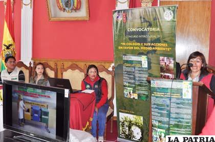 Presentación del concurso “Mi Colegio y sus Acciones a favor del Medio Ambiente”