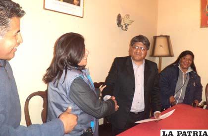 Alcaldesa Rossío Pimentel y presidente del Concejo, Juan José Ramírez acuerdan trabajar por Oruro