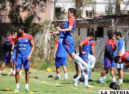Durante el entrenamiento de Wilstermann