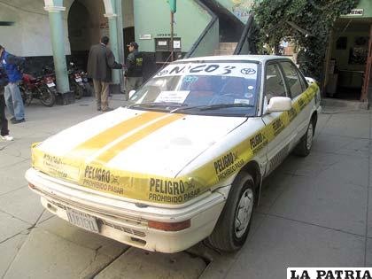 El taxi utilizado para el robo agravado