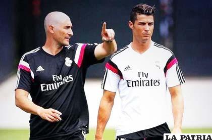 Ronaldo, durante su trabajo con el preparador físico Santi Lozano